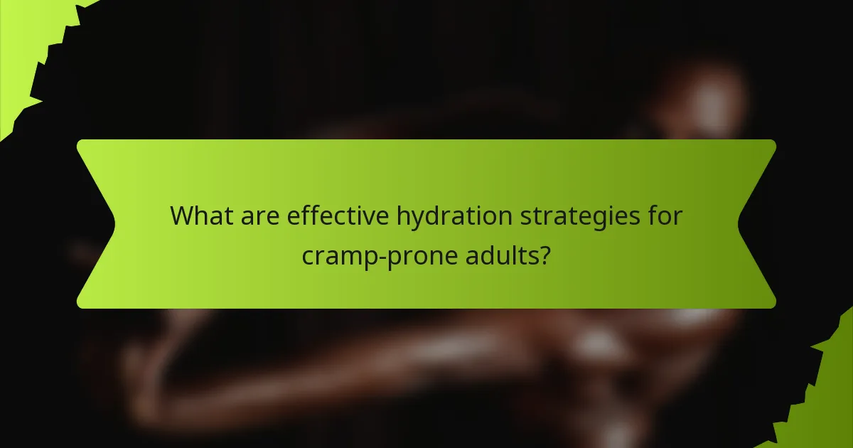 What are effective hydration strategies for cramp-prone adults?