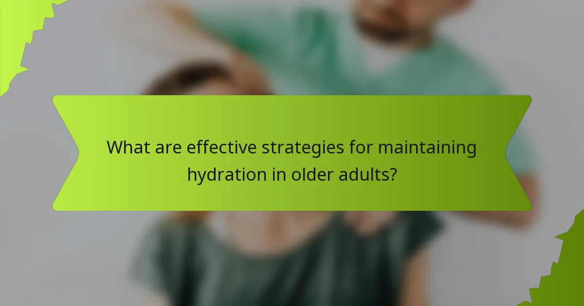 What are effective strategies for maintaining hydration in older adults?