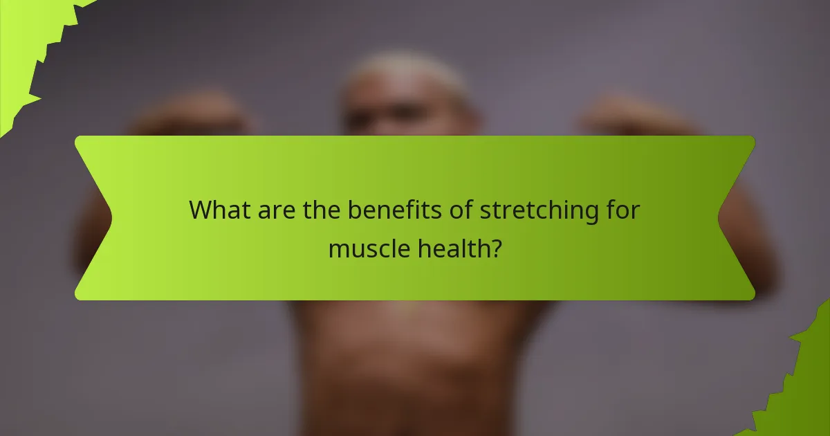 What are the benefits of stretching for muscle health?