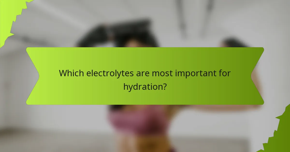 Which electrolytes are most important for hydration?